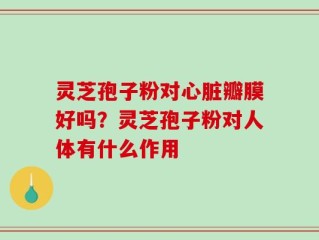 灵芝孢子粉对心脏瓣膜好吗？灵芝孢子粉对人体有什么作用