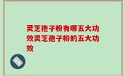 灵芝孢子粉有哪五大功效灵芝孢子粉的五大功效