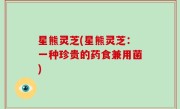 星熊灵芝(星熊灵芝：一种珍贵的药食兼用菌)