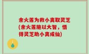 余火莲为救小离取灵芝(余火莲施以大智，悟得灵芝助小离成仙)