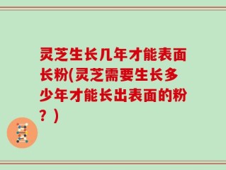 灵芝生长几年才能表面长粉(灵芝需要生长多少年才能长出表面的粉？)