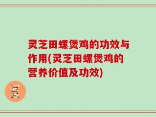 灵芝田螺煲鸡的功效与作用(灵芝田螺煲鸡的营养价值及功效)