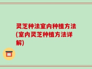 灵芝种法室内种植方法(室内灵芝种植方法详解)