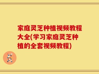 家庭灵芝种植视频教程大全(学习家庭灵芝种植的全套视频教程)