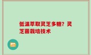 低温萃取灵芝多糖？灵芝菌栽培技术