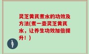 灵芝黄芪煮水的功效及方法(煮一壶灵芝黄芪水，让养生功效加倍提升！)