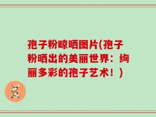 孢子粉晾晒图片(孢子粉晒出的美丽世界：绚丽多彩的孢子艺术！)