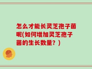 怎么才能长灵芝孢子菌呢(如何增加灵芝孢子菌的生长数量？)