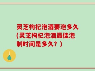 灵芝枸杞泡酒要泡多久(灵芝枸杞泡酒最佳泡制时间是多久？)