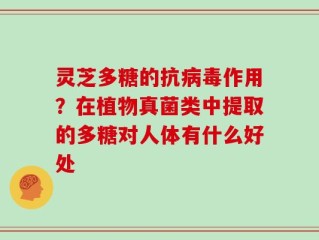 灵芝多糖的抗病毒作用？在植物真菌类中提取的多糖对人体有什么好处