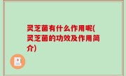 灵芝菌有什么作用呢(灵芝菌的功效及作用简介)