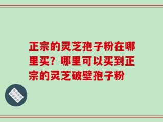 正宗的灵芝孢子粉在哪里买？哪里可以买到正宗的灵芝破壁孢子粉