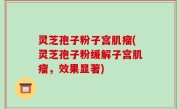 灵芝孢子粉子宫肌瘤(灵芝孢子粉缓解子宫肌瘤，效果显著)