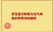 灵芝孢子粉助力元气恢复的神奇功效解析