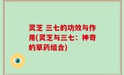 灵芝 三七的功效与作用(灵芝与三七：神奇的草药组合)