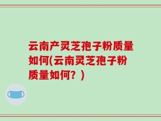 云南产灵芝孢子粉质量如何(云南灵芝孢子粉质量如何？)