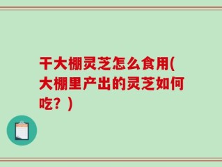 干大棚灵芝怎么食用(大棚里产出的灵芝如何吃？)