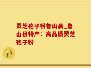 灵芝孢子粉鲁山县_鲁山县特产：高品质灵芝孢子粉
