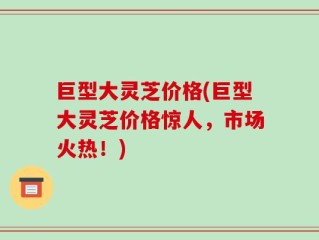 巨型大灵芝价格(巨型大灵芝价格惊人，市场火热！)