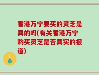 香港万宁要买的灵芝是真的吗(有关香港万宁购买灵芝是否真实的报道)
