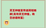 灵芝种植宣传语简短精辟(高效灵芝种植，助您创造财富)