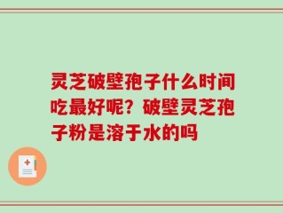 灵芝破壁孢子什么时间吃最好呢？破壁灵芝孢子粉是溶于水的吗