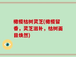 橄榄枯树灵芝(橄榄留香，灵芝滋补，枯树面目焕然)