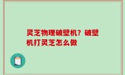 灵芝物理破壁机？破壁机打灵芝怎么做