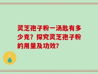 灵芝孢子粉一汤匙有多少克？探究灵芝孢子粉的用量及功效？