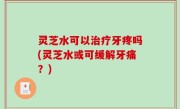 灵芝水可以治疗牙疼吗(灵芝水或可缓解牙痛？)