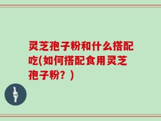 灵芝孢子粉和什么搭配吃(如何搭配食用灵芝孢子粉？)