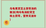 乌龟煮灵芝土茯苓汤的做法(炖乌龟汤配灵芝和土茯苓，营养又滋补)