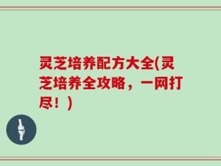 灵芝培养配方大全(灵芝培养全攻略，一网打尽！)