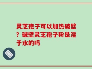 灵芝孢子可以加热破壁？破壁灵芝孢子粉是溶于水的吗