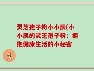 灵芝孢子粉小小辰(小小辰的灵芝孢子粉：拥抱健康生活的小秘密