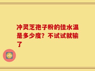 冲灵芝孢子粉的佳水温是多少度？不试试就输了