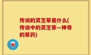 传说的灵芝草是什么(传说中的灵芝草—神奇的草药)