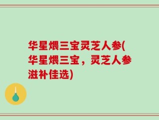 华星煨三宝灵芝人参(华星煨三宝，灵芝人参滋补佳选)
