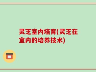 灵芝室内培育(灵芝在室内的培养技术)