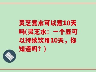 灵芝煮水可以煮10天吗(灵芝水：一个壶可以持续饮用10天，你知道吗？)