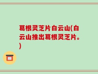 葛根灵芝片白云山(白云山推出葛根灵芝片。)