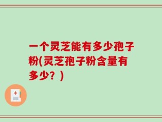 一个灵芝能有多少孢子粉(灵芝孢子粉含量有多少？)