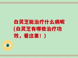 白灵芝能治疗什么病呢(白灵芝有哪些治疗功效，看这里！)
