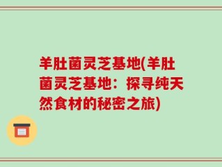 羊肚菌灵芝基地(羊肚菌灵芝基地：探寻纯天然食材的秘密之旅)