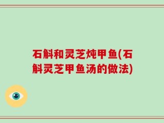 石斛和灵芝炖甲鱼(石斛灵芝甲鱼汤的做法)