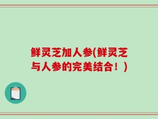 鲜灵芝加人参(鲜灵芝与人参的完美结合！)