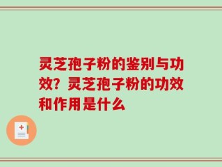 灵芝孢子粉的鉴别与功效？灵芝孢子粉的功效和作用是什么