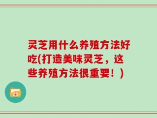 灵芝用什么养殖方法好吃(打造美味灵芝，这些养殖方法很重要！)
