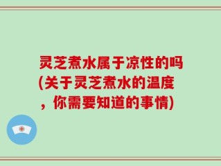 灵芝煮水属于凉性的吗(关于灵芝煮水的温度，你需要知道的事情)