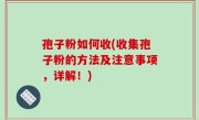 孢子粉如何收(收集孢子粉的方法及注意事项，详解！)